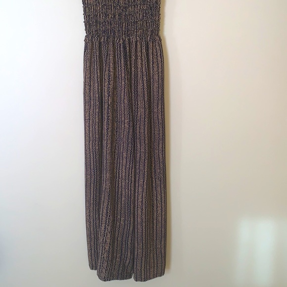 Max Studio Animal Print V-Neck Smocked Waist Wide Leg Jumpsuit Jumper - Picture 6 of 12